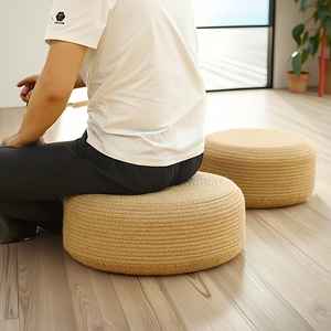 Cojín redondo de estilo japonés para el suelo, de color sólido, mezcla de algodón, cojín de meditación para dormitorio, sala de estar, yoga, tatami. - Product Image 3