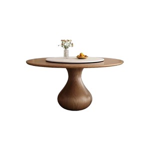 <b>Solid</b> <b>Wood</b> <b>Round</b> <b>Dining</b> <b>Table</b> With Rotatable Top For Home <b>Dining</b> Room - Product Image 5