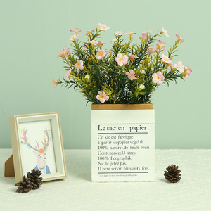 Fleurs artificielles de prunier sauvage du fabricant, arrangement de fleurs en soie blanches, accessoires décoratifs pour mariage et maison - Product Image 2