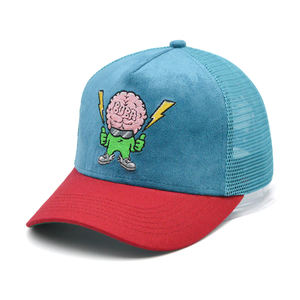 Gamuza inferior A-Frame bordado algodón 2 tonos perfil bajo esponjoso sublimación impreso leopardo OEM gorra <span class=keywords><strong>de</strong></span> camionero sombrero - Product Image 1