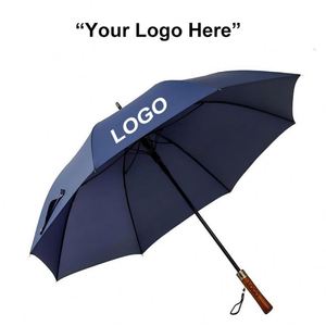 Parapluie de golf droit moderne grand format avec poignée en bois massif rétro, imprimé sur mesure, pour adultes, idéal pour cadeaux publicitaires - Product Image 2