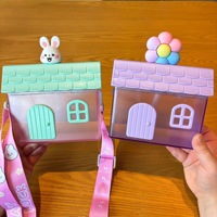 Nouvel Arrivage – Gourde Portable en Plastique de 400 ml pour Enfants, Motif Lapin, Nuage, Abeille, avec Paille, Idéale pour l'Extérieur