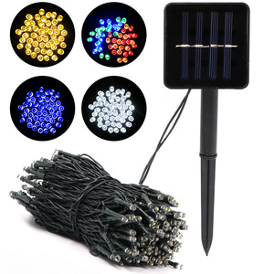 Guirlandes solaires multicolores à 8 modes, éclairage LED en corde incassable pour intérieur et extérieur, IP44, pour la décoration de patio, de mariage et de fête - Product Image 1