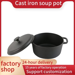 Marmite hollandaise en <span class=keywords><strong>fonte</strong></span> à fond simple, écologique, compatible induction, avec poignée et couvercle, sans revêtement, prix de gros abordable - Product Image 6