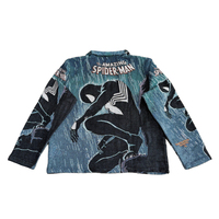 Veste zippée en polaire respirante Marvel Spider avec motif scène hivernale pluvieuse, art de bande dessinée vintage et tapisserie surdimensionnée