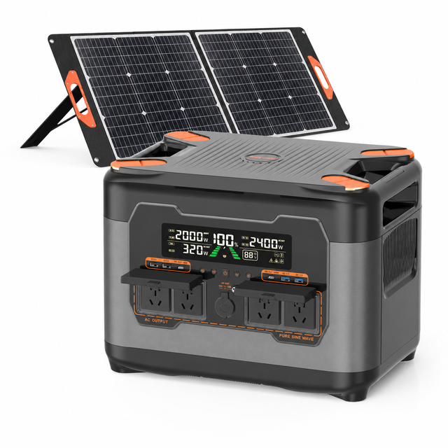 Solar Generator Set Power Station for Home 300W-5120W Solar Generator with Fold Monocrystalline Silicon Solar Panel