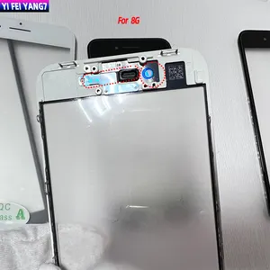 Top Cold Press 3 en 1 LCD verre d'écran avant avec cadre OCA Glue + oreille parler maille pour iphone 8 7 6 6s plus 8g réparation