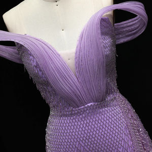 Jancember LSZ115 Elegantes Flieder Schulterfreies Abendkleid mit Schlitz für Damen-Ballkleider - Product Image 3