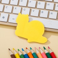 Nouvel autocollant auto-adhésif mignon en forme de chat, motif animal, bloc-notes fluorescent coloré avec personnalisation du logo disponible