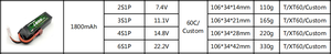 Batterie <span class=keywords><strong>Lipo</strong></span> haute tension haute densité énergétique LIPOWER 6S 35C 1550mAh 1800mAh Batterie polymère au lithium <span class=keywords><strong>Lipo</strong></span> pour drone FPV UAV - Product Image 4