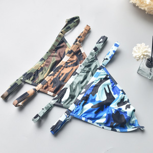 Slip pour <span class=keywords><strong>homme</strong></span> sportif, camouflage, taille basse, taille ajustable, boucle amusante, polyester, séchage rapide, respirant, T - Product Image 3
