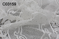 Dentelle française en maille, tissu brodé, cordon élastique, 100% polyester, dentelle soluble à l'eau pour robe de mariée