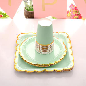 Ensemble de vaisselle jetable en papier pour fête de naissance, anniversaire, décoration de table de Noël, forme spéciale personnalisée - Product Image 3