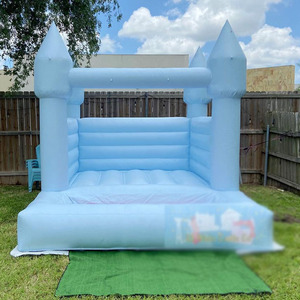 10*8 * 8ft enfants fête PVC petite maison de rebond blanche avec fosse à balles Commercial blanc château plein d'entrain gonflable <span class=keywords><strong>Mini</strong></span> videur gonflable
