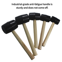 Maillet en caoutchouc robuste pour bricolage 300/400/500/750/1000g, professionnel pour l'installation de carreaux de sol en céramique, manche en bois