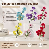 Ramo de Claveles Artificiales para Decoración de Techos de Salones de Boda, Guirnalda Floral para Pasillos, Venta al por Mayor Transfronteriza de Seda
