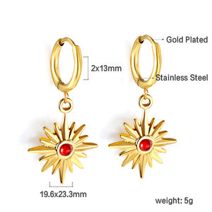 <span class=keywords><strong>Pendientes</strong></span> de Moda ZSZL, Joyería de Acero Inoxidable 304/316, <span class=keywords><strong>Pendientes</strong></span> de <span class=keywords><strong>Aro</strong></span> Chapados en Oro de 18k, <span class=keywords><strong>Pendientes</strong></span> Huggies con Dijes de Ocho Mangos - Product Image 6