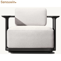 Chaise longue pivotante d'extérieur en aluminium avec coussins, mobilier moderne pour jardin, terrasse et bord de piscine