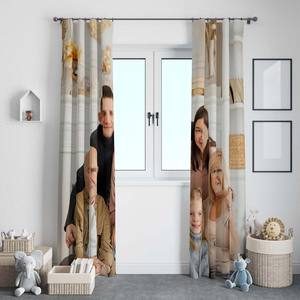 Rideaux Personnalisés avec Photo et <span class=keywords><strong>Texte</strong></span> Rideaux Occultants pour Salon Chambre Bureau Décoration - Product Image 5