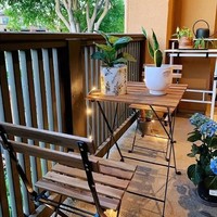 Ensemble de meubles d'extérieur pliants - Table et chaises en fer forgé pour jardin, terrasse, balcon