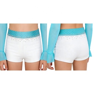 Traje de Baile Latino para Niñas de 6 a 16 Años, Ropa Brillante con Pedrería, Shorts para Gimnasia y Patinaje Artístico - Product Image 4