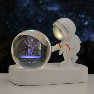 Nouveau design chaud cadeau d'anniversaire 60mm cristal 3D gravé au Laser Jupiter terre système solaire planète <span class=keywords><strong>lune</strong></span> boule de verre veilleuse - Product Image 5