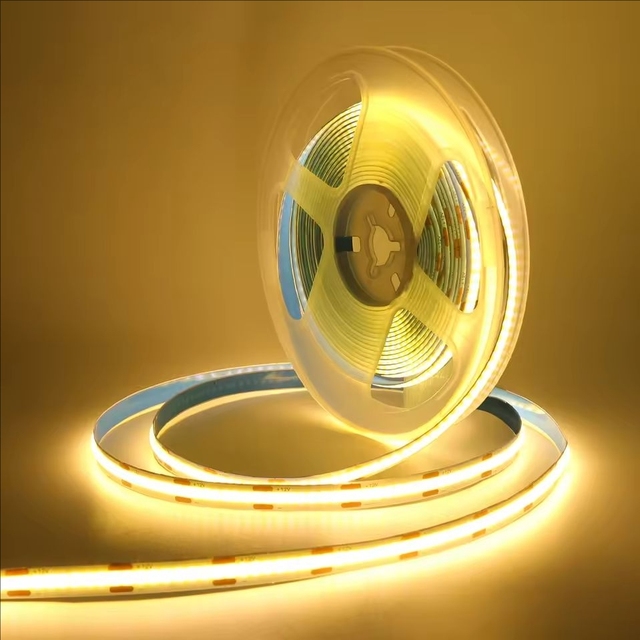 COB CCT LED Light Strip 12V 24V DC 608LEDs Dimmable High Density Flexible FCOB 10mm Ra90 2700K to 6500K Linear Tape Lights 1-5M