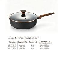 Poêle à frire profonde en aluminium forgé de haute qualité, antiadhésive, avec couvercle, poêle à sauter, marmite, compatible induction, sans PFOA