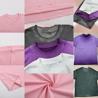 T-shirt vierge en coton épais 280 g/m², délavé à l'acide, style streetwear vintage, haute qualité, impression de style streetwear américain