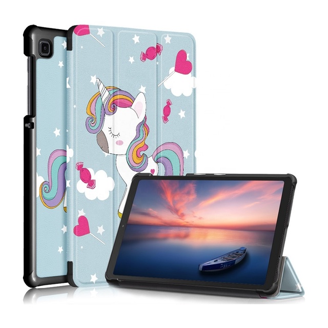 Slim Folio Tri-fold Painted Leather Case Tablet Cover for for Samsung Galaxy Tab A7 Lite SM-T220 SM-T225 Capa