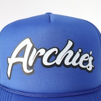 Casquettes de baseball pour hommes, 5 panneaux, style camionneur, en maille de mousse bleue, décontractées et sportives, avec logo personnalisé imprimé par le fabricant