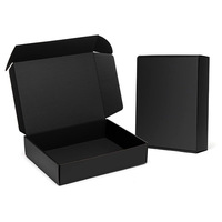 Vente en gros d'expédition personnalisée avec logo imprimé boîte de papier pliante ondulé grand emballage noir mat boîte d'expédition noire