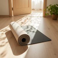 Petit tapis rayé en rouleau, antidérapant, avec support en TPE, réduisant le bruit, pour usage domestique et commercial