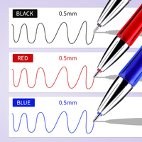 Bolígrafos de Gel Borrables Prácticos con Punta de 0.5mm, 3 Colores (Negro/Rojo/Azul) para Estudiantes, Toma de Notas Diarias, Oficina