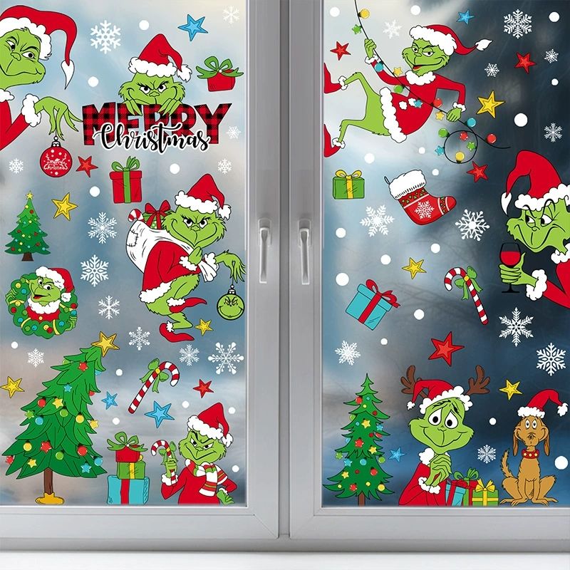 GreenThief Christmas Window Clings Static Stickers for Glass Doors ...