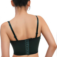 Bustier Corset Court Sculptant pour Femme à Bretelles Dos Ouvert et Fermeture Éclair au Dos