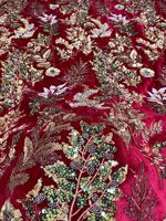 Nouvelle Collection Automne Hiver : Robe Cheongsam Femme en Velours avec Double Perles et Broderie de Paillettes Colorées, Tissu Perlé