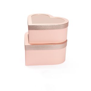 Caja de embalaje de rosas populares Día de San Valentín Juego de <span class=keywords><strong>2</strong></span> piezas Caja de flores en forma de corazón para floristería - Product Image 5