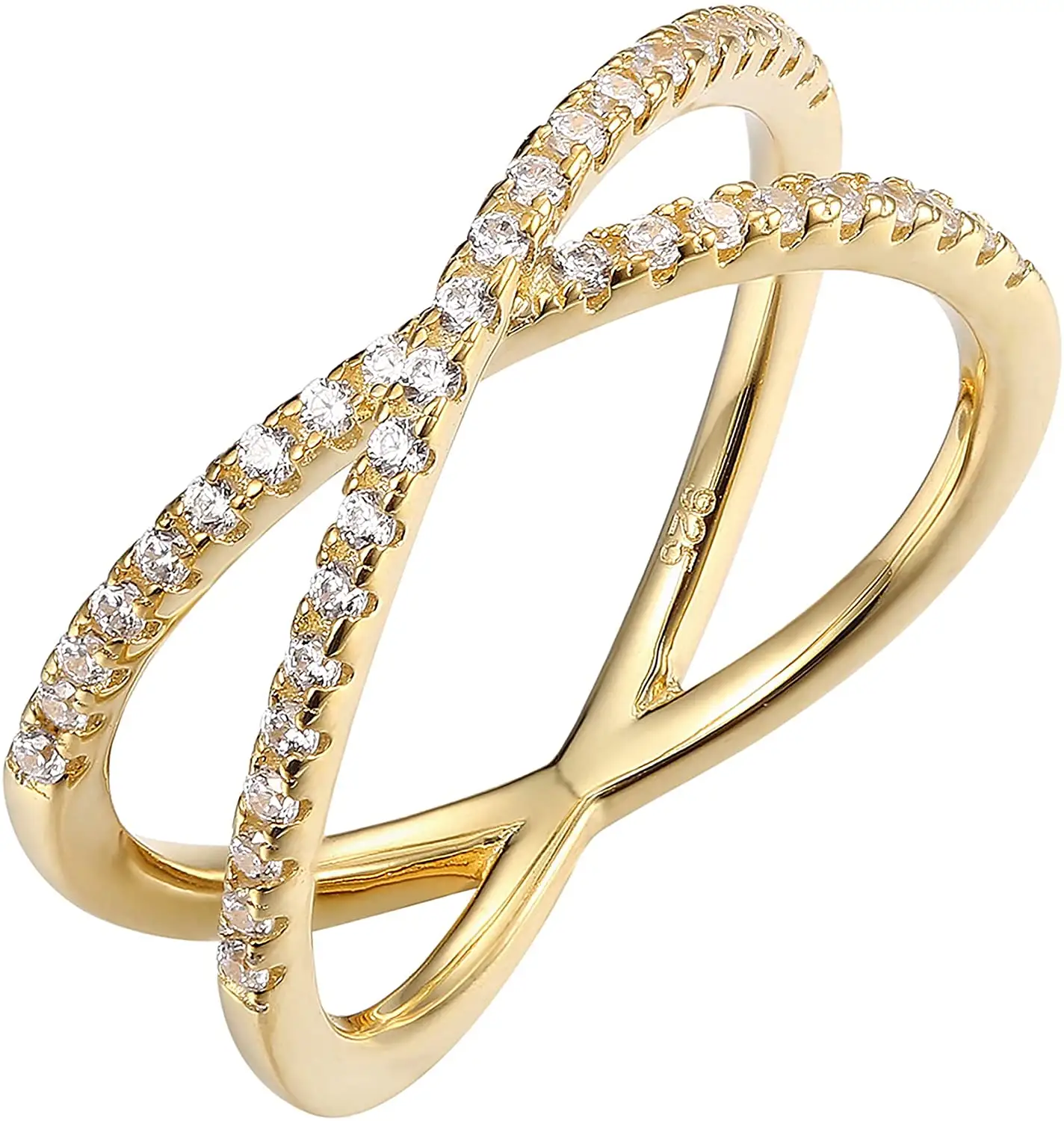 Women Rings European And American Cross-border E-commerce X Ring Diamond Cross Ring Women's