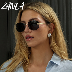 Lunettes de soleil tendance tête de <span class=keywords><strong>serpent</strong></span> pour femme 2026 – Nouveauté été, sans monture, ovales, de marque, verres taillés, pour femme - Product Image 1