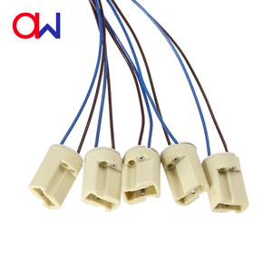 G9 Ceramic Lamp Holder Socket Porcelain <b>Halogen</b> LED <b>Bulb</b> Base 250V 2A with 25cm Wire High Temperature Resistant for Chandelier - Product Image 1