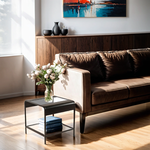 Mesa auxiliar moderna de <span class=keywords><strong>metal</strong></span> de lujo con tapa de cristal, muebles para el hogar, sala de estar, dormitorio, pasillo, elegante estilo antiguo, decoración del hogar - Product Image 1