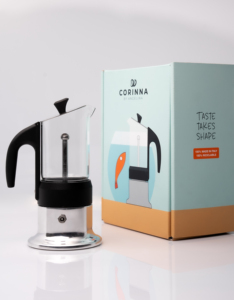 Plata brillante/vidrio Corinna inducción Moka cafetera 3 tazas aluminio Mocha cafetera café tetera - Product Image 2