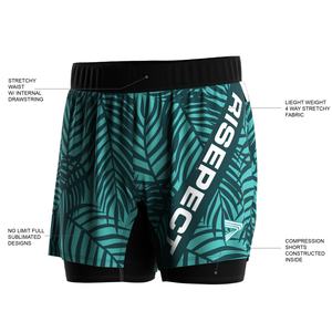 Shorts de sport 2-en-1 en polyester pour la course, le BJJ, le MMA, le grappling, la gym et le fitness, avec poches pour téléphone et double couche - Product Image 5