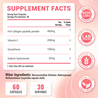 Gélules de L-glutathion, capsules de collagène, vitamine C, phyto-booster, compléments de collagène blanchissants