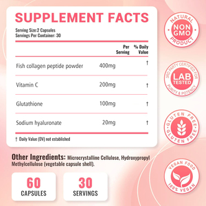 Gélules de L-glutathion, capsules de <span class=keywords><strong>collagène</strong></span>, vitamine C, phyto-booster, compléments de <span class=keywords><strong>collagène</strong></span> blanchissants - Product Image 2