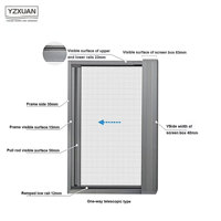 Porte moustiquaire moderne en alliage d'aluminium de haute qualité, haute transparence, avec verrou de sécurité amovible, pour salon et hôtel ; Multiples utilisations