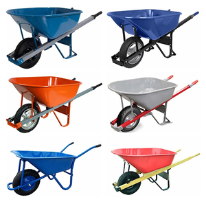 <span class=keywords><strong>Brouette</strong></span> de chantier robuste 80L 100L <span class=keywords><strong>110L</strong></span> avec poignée en bois, capacité 180kg, modèle WH6601 - Product Image 3