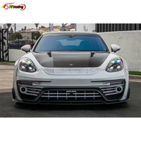 Kit de carrosserie demi-fibre de carbone style MSY avec pare-chocs, capot pour Porsche Panamera 971 2017-2019