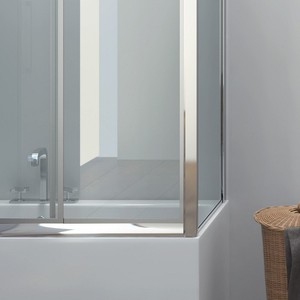 Kamalu P2000S moderna vasca da bagno 160x90cm 10mm vetro due porte scorrevoli doccia pieghevole in acciaio inox alluminio per il bagno - Product Image 5